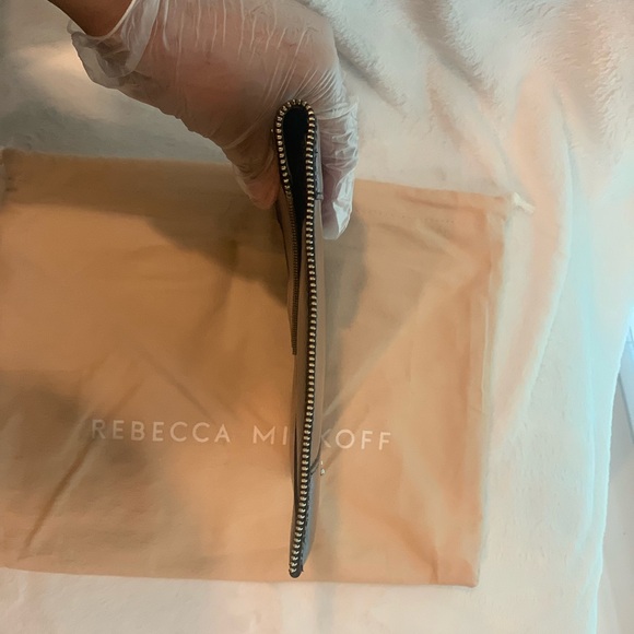 Rebecca Minkoff Pink & Black Snake Embossed Leather Leo Clutch w/ Dust Bag! - Picture 6 of 9